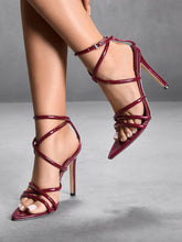Combination Hollow Strap Buckle Sandals Heels